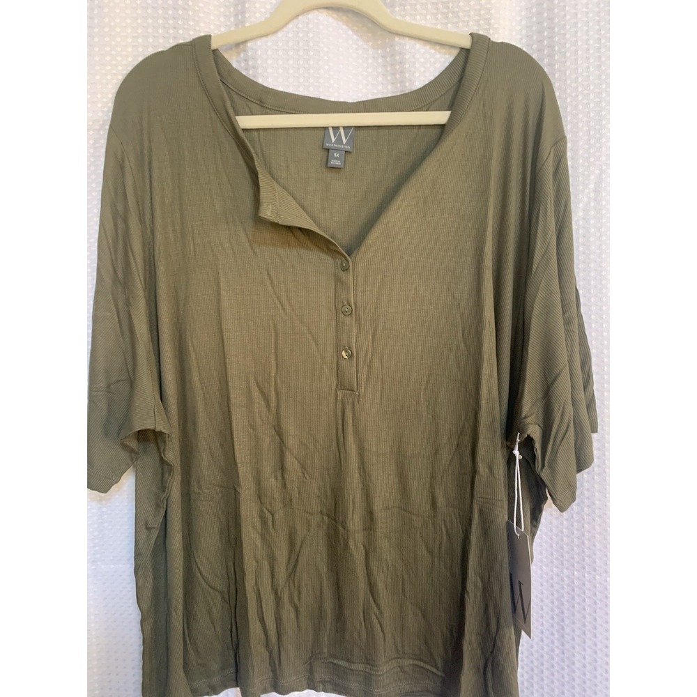 Worthington‎ women 5x short sleeve ivy green shirt Office Career